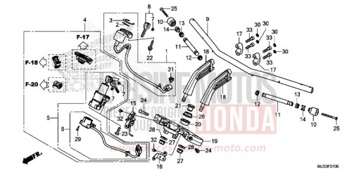 HANDLE PIPE/TOP BRIDGE NC750JF de 2015